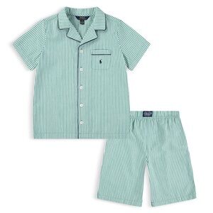 Polo Ralph Lauren Boys Green/White Striped Twill Sleep Set Size M